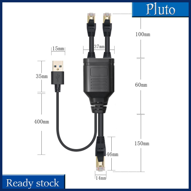 Mới Bộ Chia Mạng Lan RJ45 1 Đầu Dương Sang 2 Đầu Âm Dài 1.35m