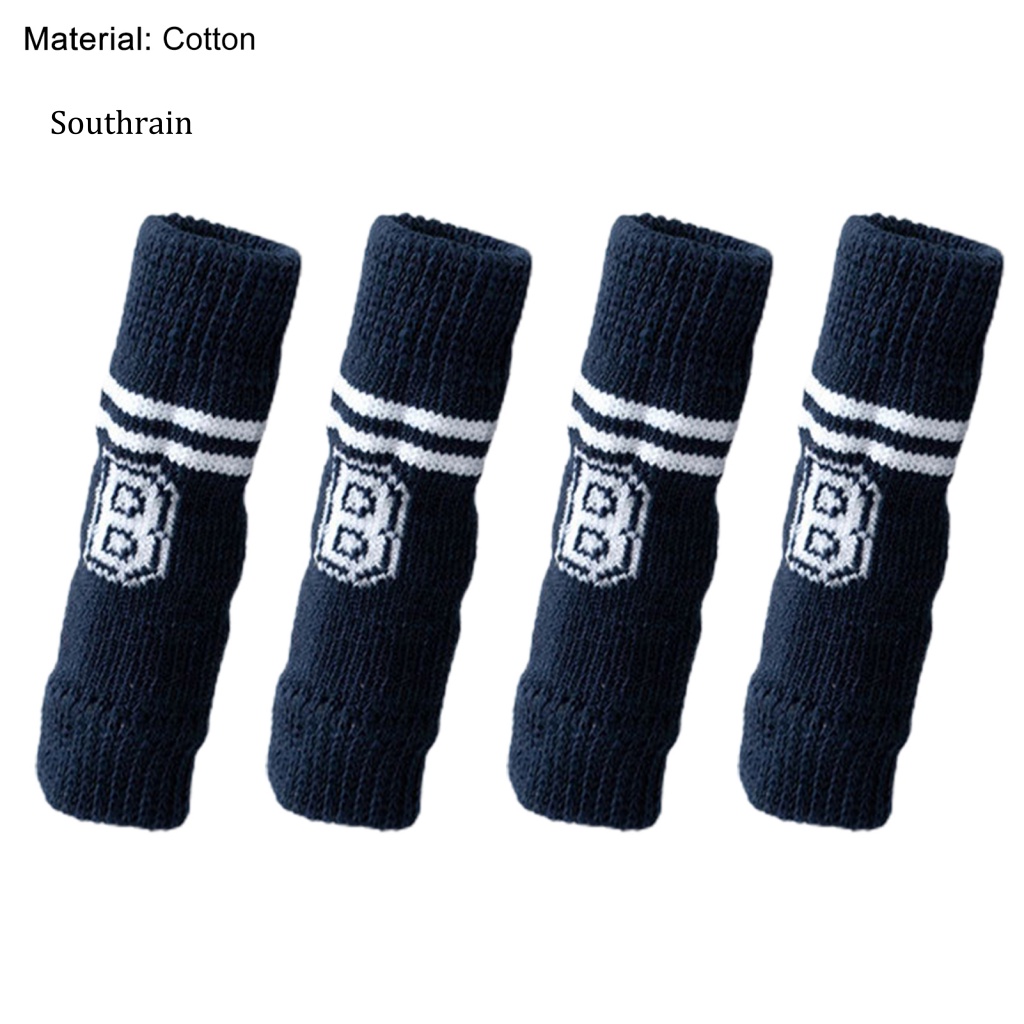 Set 4 Đôi Tất Dệt Kim Chống Trượt In Hình Dấu Chân Cún Đáng Yêu Giữ Ấm Mùa Thu