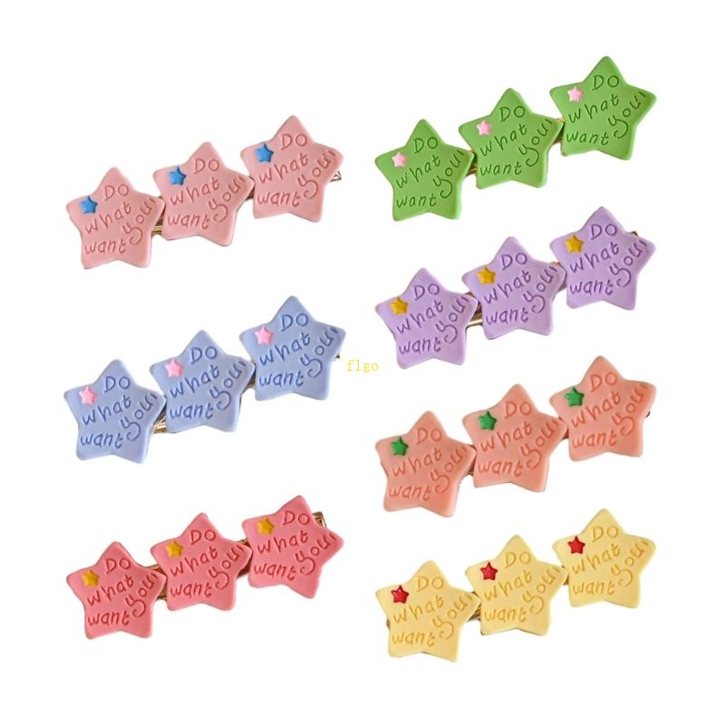 Kẹp Tóc Mỏ Vịt Hình Ngôi Sao Màu Sắc Ngọt Ngào Thời Trang Xuân Hè Cho Nữ