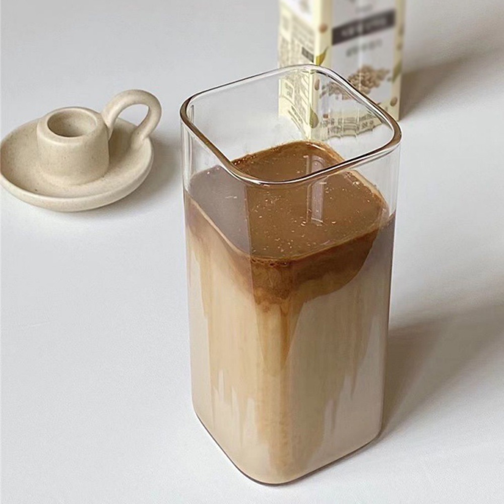 Cốc Thủy Tinh 400ml Có Nắp Và Ống Hút Tiện Dụng Uống Cà Phê / Bia / Nước Ép