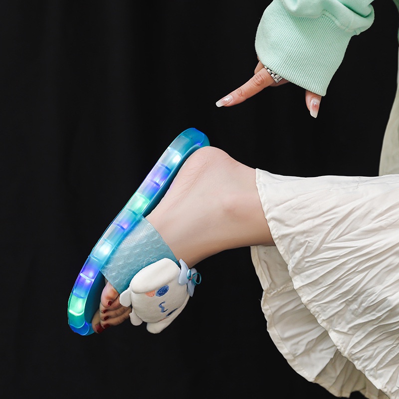 Dép Chống Trượt Có Đèn LED Dạ Quang Thời Trang Mùa Hè Cho Người Lớn