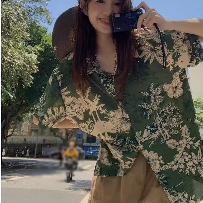 Áo Sơ Mi Tay Ngắn Dáng Rộng Plus Size M-8XL Thời Trang Đi Biển Cao Cấp Cho Nam