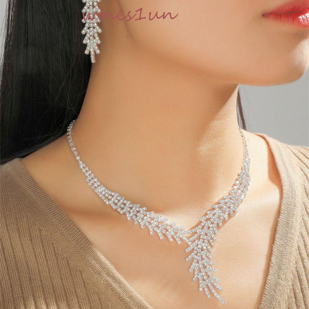 Bộ Trang Sức Hình Chiếc Lá Sáng Bóng Sang Trọng WMES15H