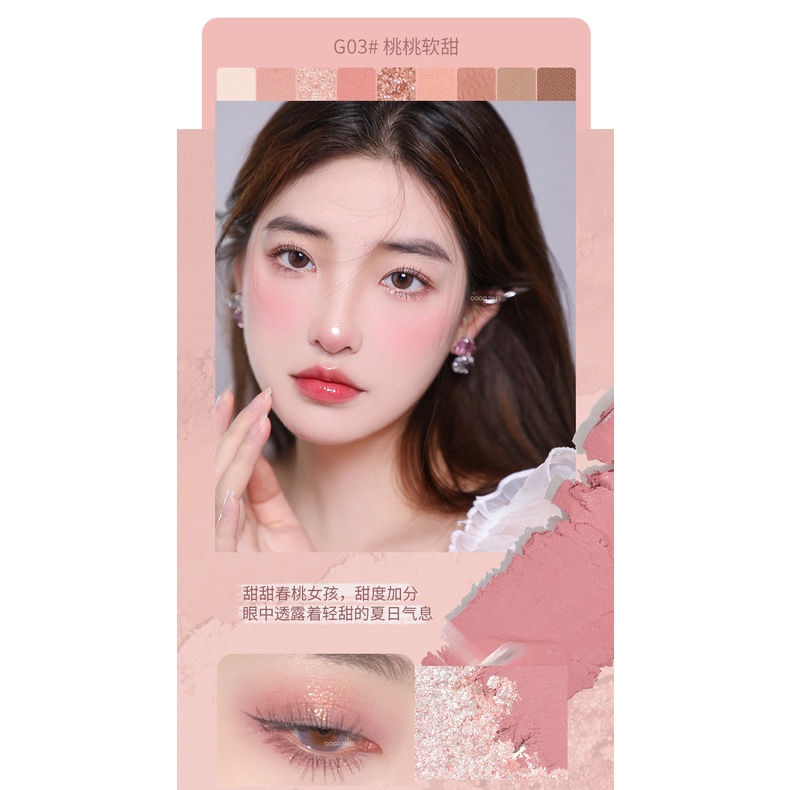 Bảng Phấn Mắt GOGO TALES Chín Màu Tông Đất Ngọc Trai