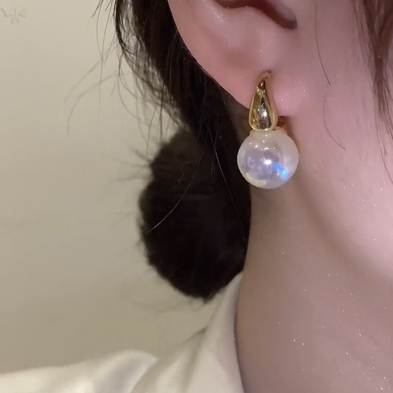 Bông Tai Đính Ngọc Trai Cao Cấp Sang Trọng Phong Cách Pháp