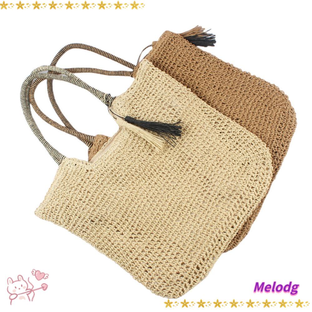 Túi Dệt Sức Chứa Lớn Phối Tua Rua Thời Trang Cho Nữ