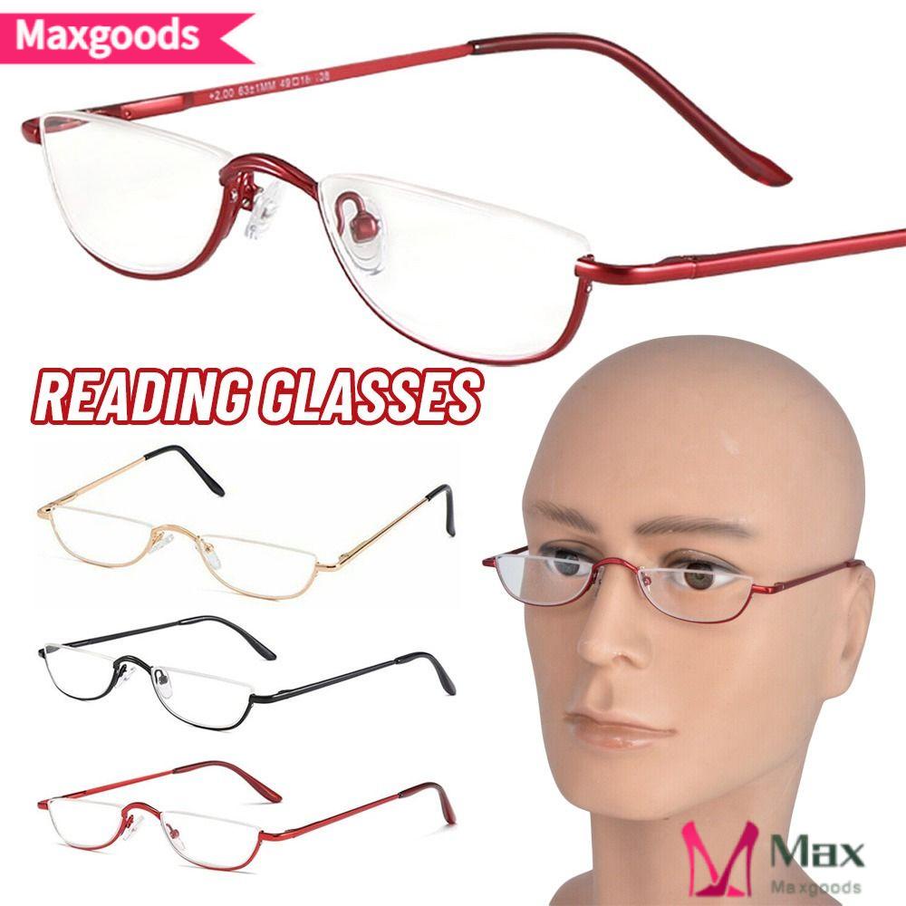 MAXG Kính Đọc Sách Nửa Gọng Kim Loại Cho Nam Và Nữ