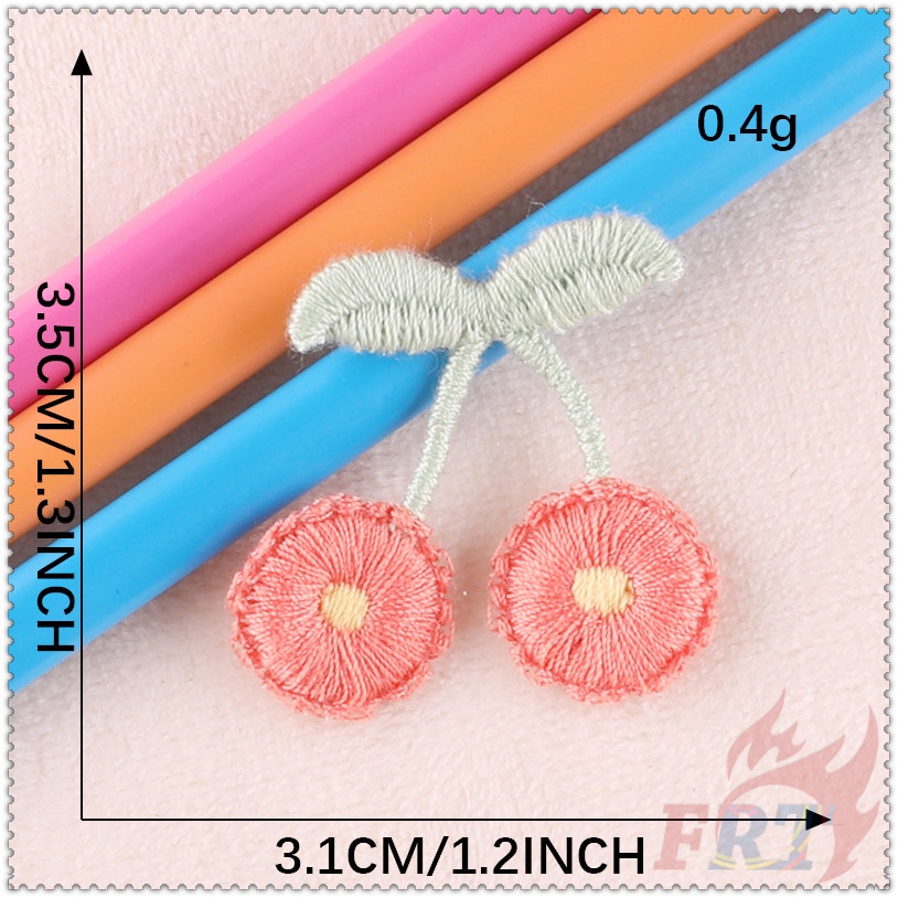 ✿ Sticker Ủi Thêu Hình Quả Cherry ✿ 1 Phụ Kiện Trang Trí Tóc Cho Bé