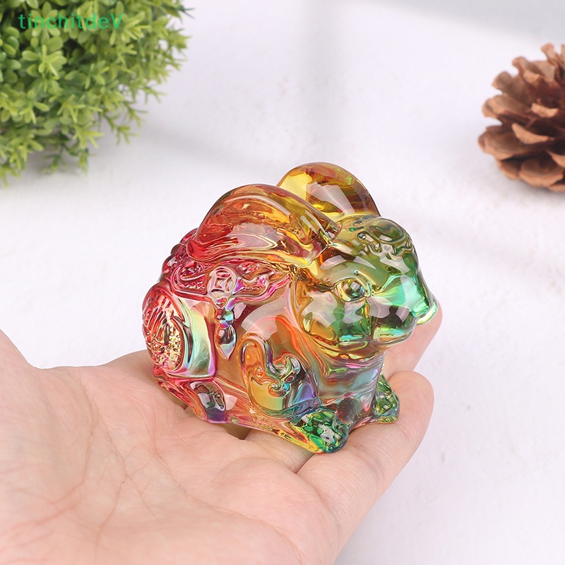 [TinchitdeV] Tượng Thỏ Con Bằng Thủy Tinh Pha Lê Dễ Thương Trang Trí Sinh Nhật [Mới]