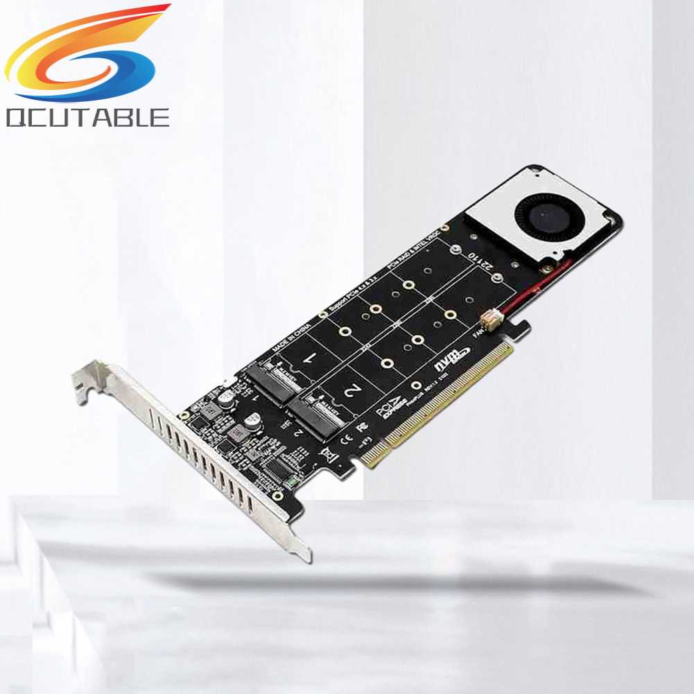 Card Chuyển Đổi 4Disk NVME Raid PCI-E4.0X16 Hai Mặt Cho 2230 / 2242 / 2260 / 2280mm