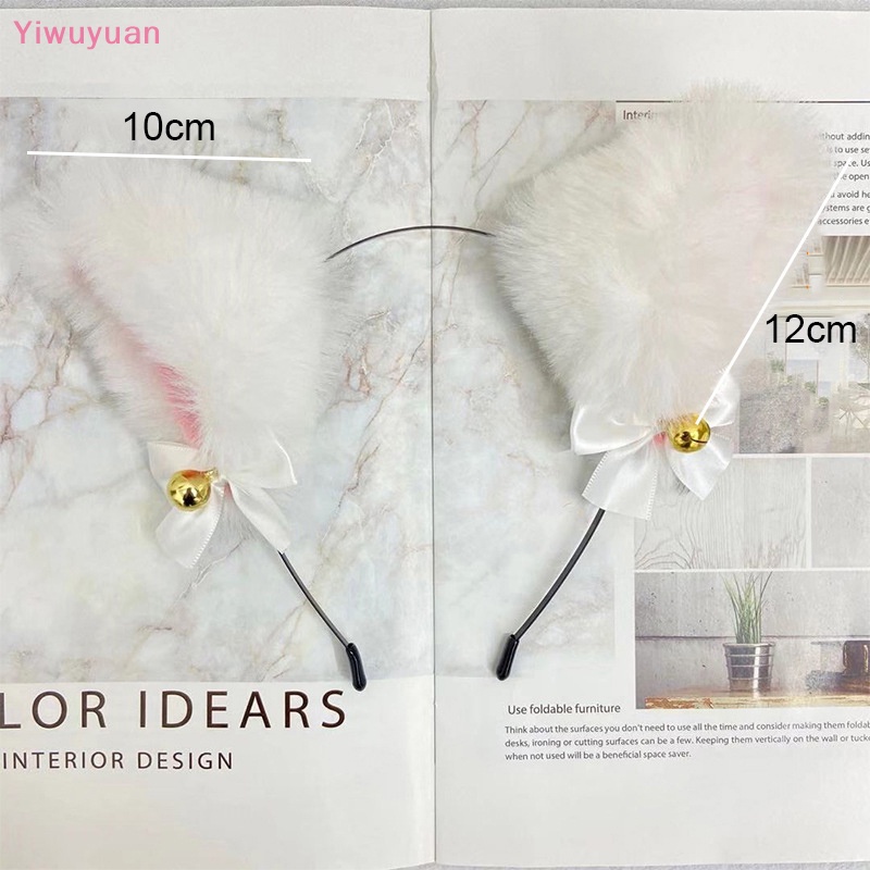 < Yiwuyuan > Băng Đô Tai Mèo Phối Ren Đính Chuông Hóa Trang Dự Tiệc Cho Nữ