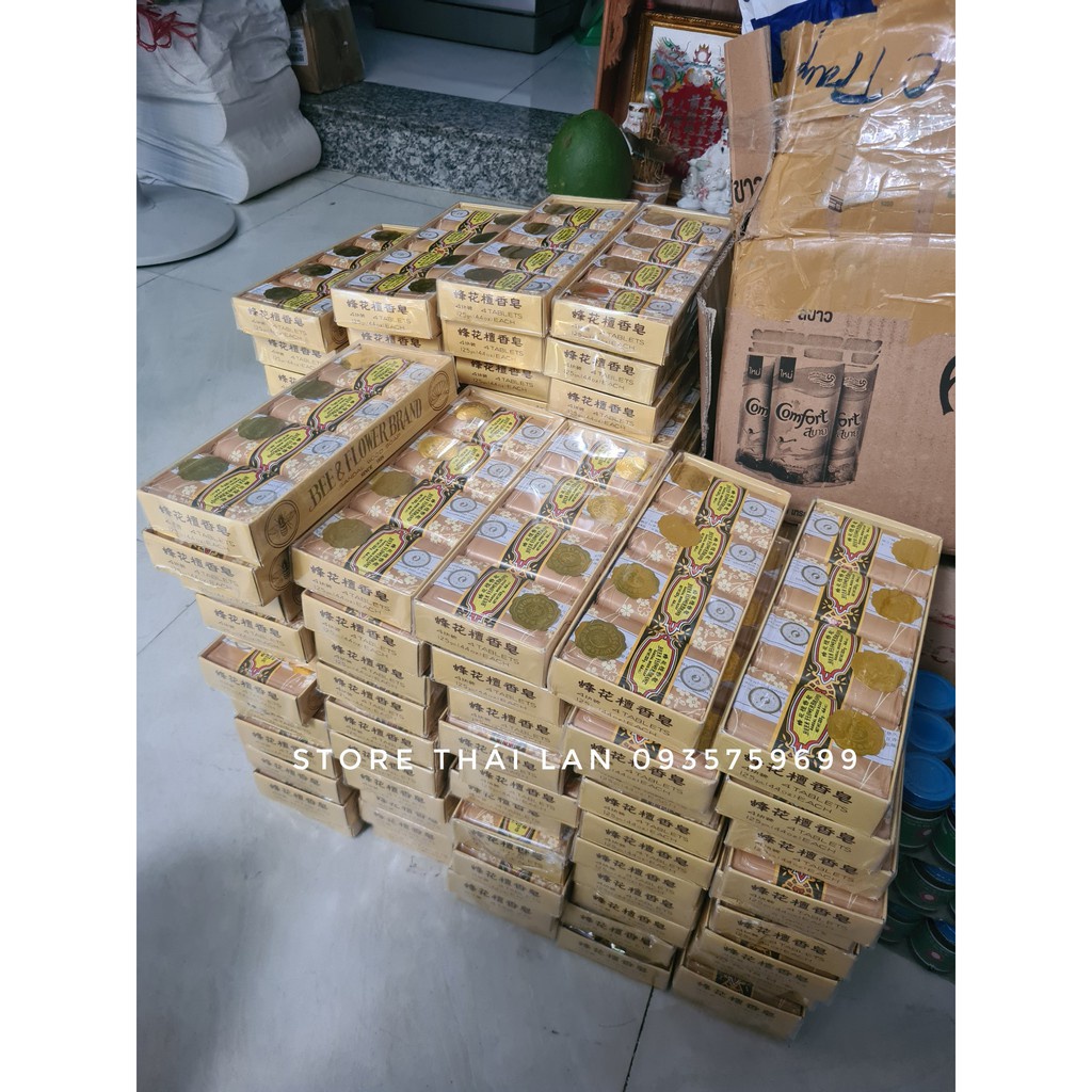 Cục Xà Bông trầm đàn hương Con Ong & bee flower THÁI LAN 125gram/cục