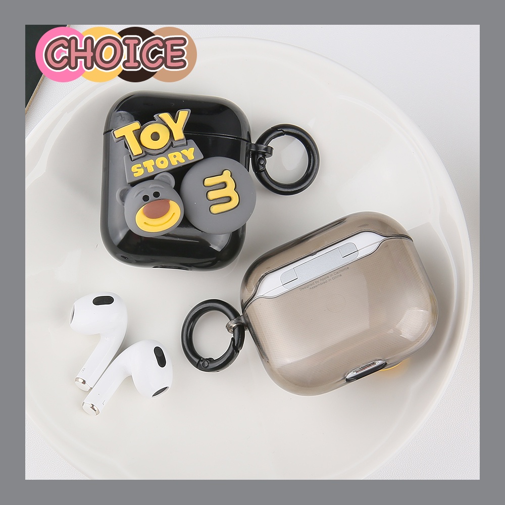 Vỏ Bảo Vệ Hộp Đựng Tai Nghe Airpods 1 / 2 / 3 / Pro Bằng TPU Mềm Chống Rơi Hình Gấu Dâu Tây Dễ Thương Kèm Móc Treo