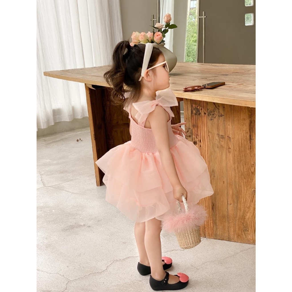 Váy bé gái công chúa 2 dây cao cấp cho bé yêu từ 8-20kg