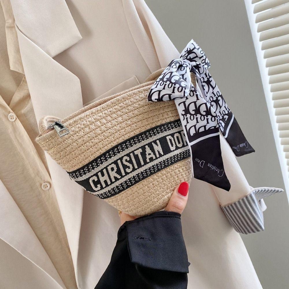 Túi Xách Đan Lát Thời Trang Hàn Quốc Xinh Xắn Cho Nữ