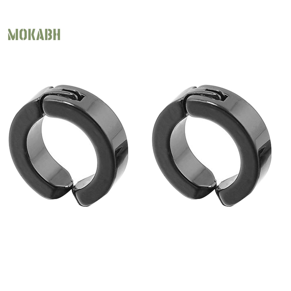 Khuyên Kẹp Vành Tai Tròn Bằng Thép Không Gỉ Chống Gỉ Phong Cách Punk Cá Tính Dành Cho Nam