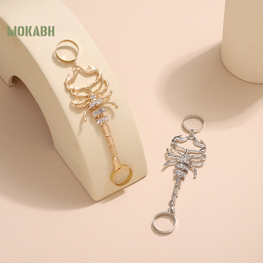 [Mới] Nhẫn Đeo Khớp Ngón Tay Mạ Điện Họa Tiết Hình Học Đính Đá Lấp Lánh Phong Cách Punk Chưa Phai Màu Trang Trí Hình Bọ Cạp Quyến Rũ