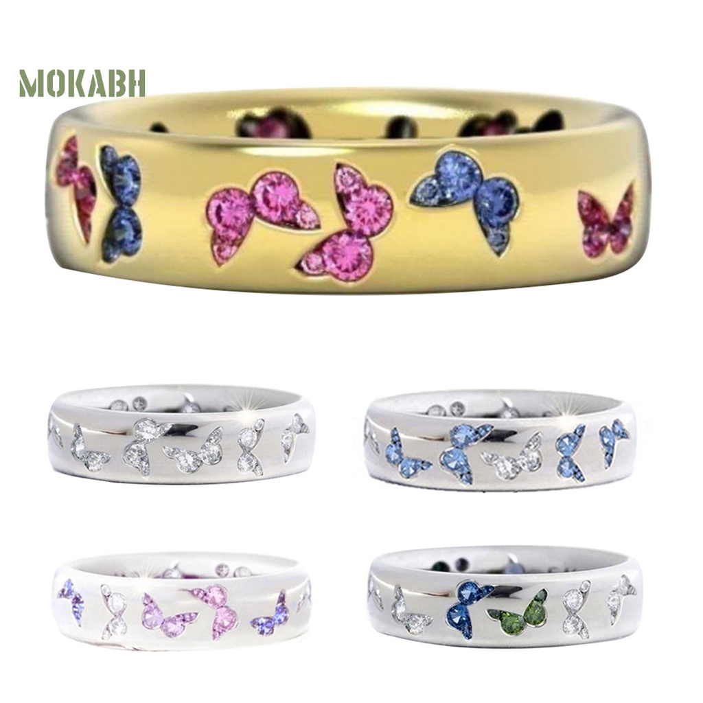 Nhẫn Cưới Hình Bướm Đính Đá Zircon Thời Trang Cho Nữ