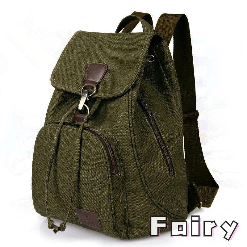 Ba Lô Vải canvas Thiết Kế Cỡ Lớn Phong Cách Cổ Điển Thời Trang Cho Nữ