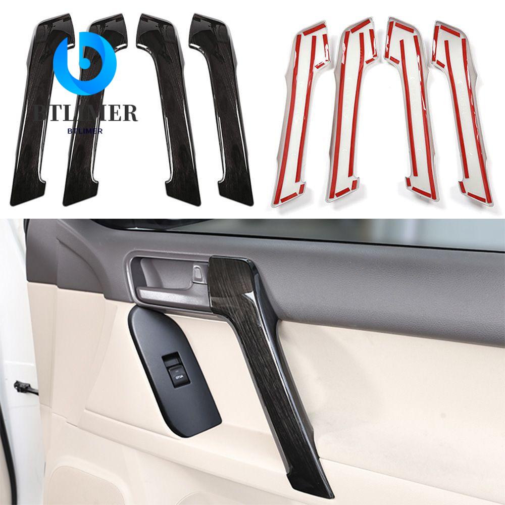 Bộ 4 Vỏ Bọc Tay Nắm Cửa Xe Hơi Bằng ABS Mạ Crom Màu Đen Cho Prado FJ150 150 10-18