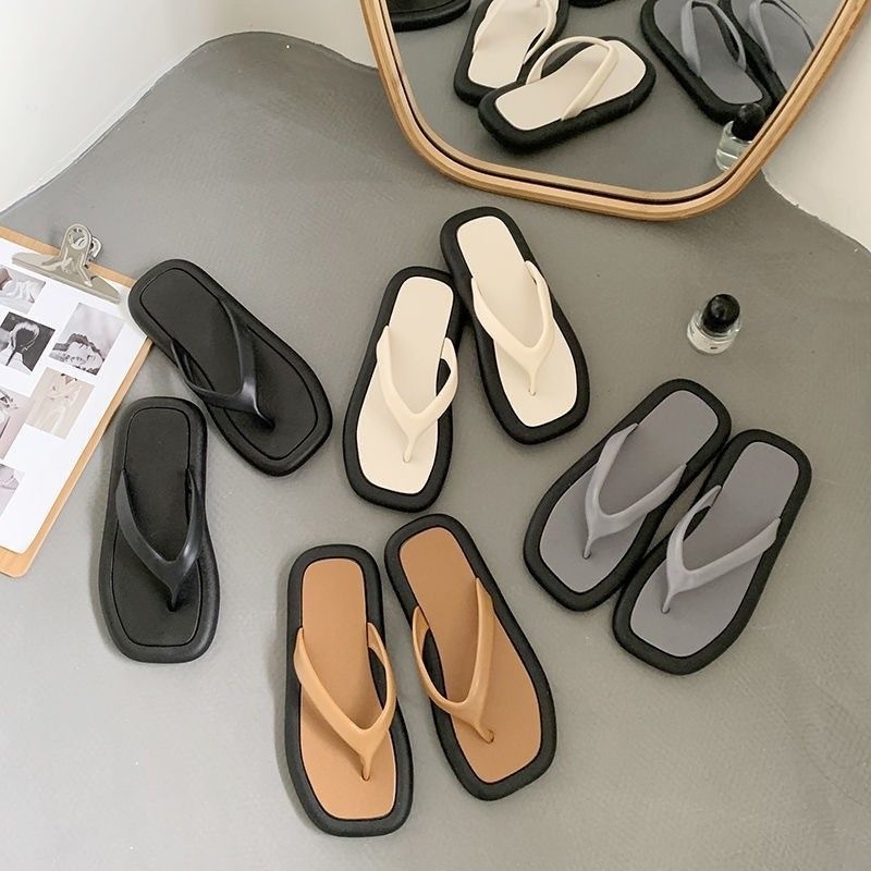 Dép Xỏ Ngón Đế Bằng Chống Trượt Thời Trang Mùa Hè Cho Nam Và Nữ Bên ngoài dép lê nữ mang giày bãi biển, giày xăng đan trong nhà, đế mềm chống trơn chữ Nhân,
