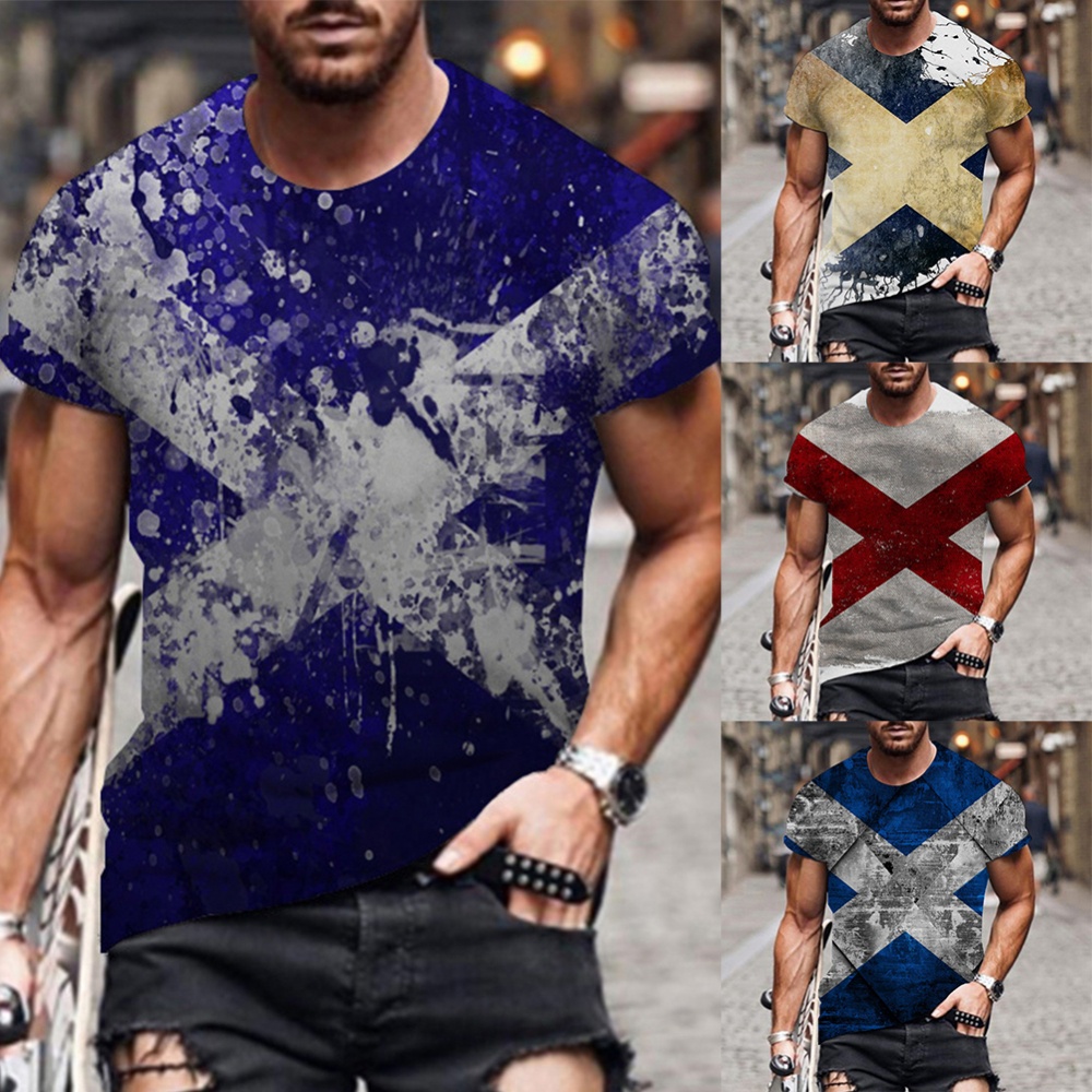 Áo Thun Thể Thao Tay Ngắn Cổ Tròn In Họa Tiết Thời Trang Cho Nam