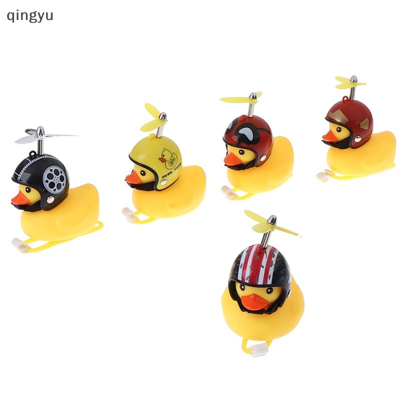 Chuông Xe Đạp Hình Vịt Hoạt Hình Đội Mũ Bảo Hiểm Có Đèn Kẹp Tóc PLI PLI Chất Lượng Cao