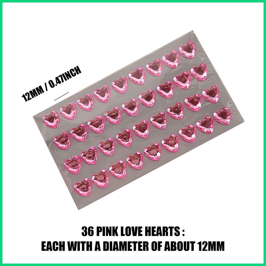 Đá Dán Acrylic Nhiều Màu Họa Tiết Trái Tim Lấp Lánh Trang Trí Thủ Công Cho jiwvn