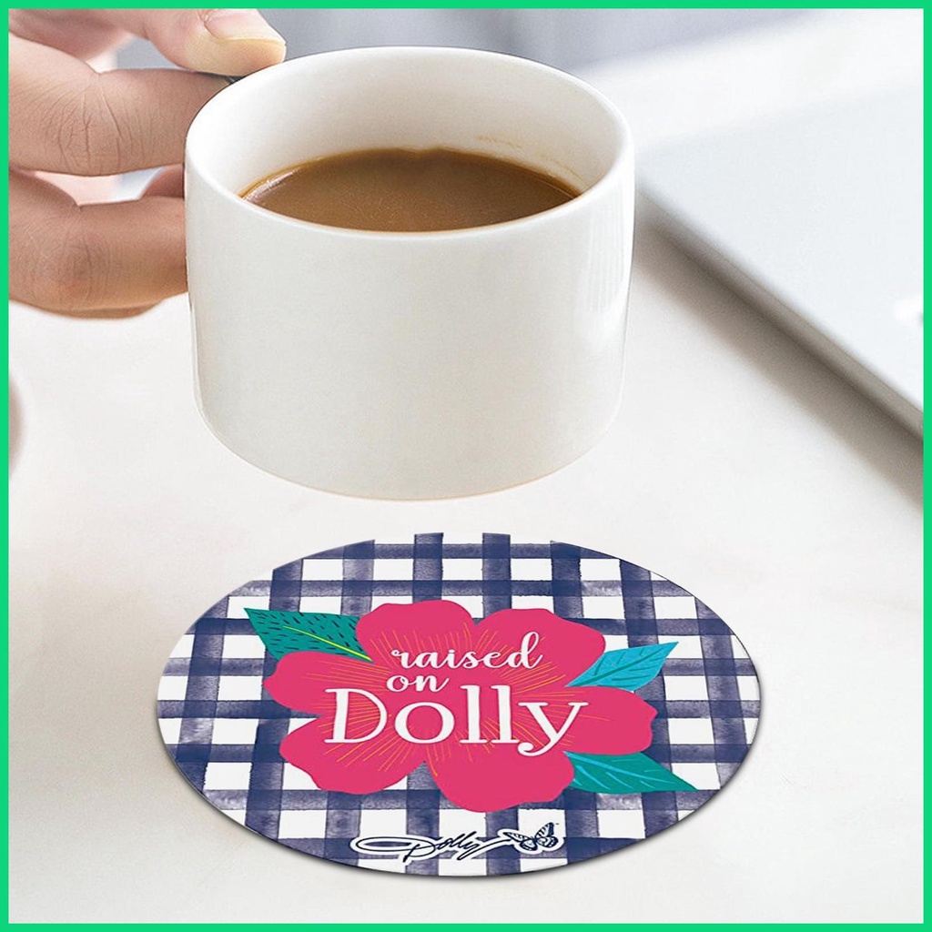 Set 8 Tấm Lót Cốc Hình Tròn Bằng Acrylic Cách Nhiệt Chống Trượt Tiện Dụng