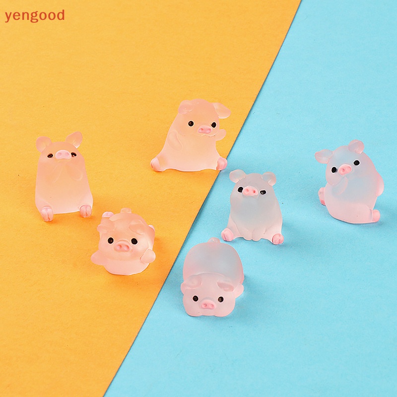 Bộ 5 Chú Heo Hồng Bằng Nhựa Dễ Thương Dùng Làm Trang Sức