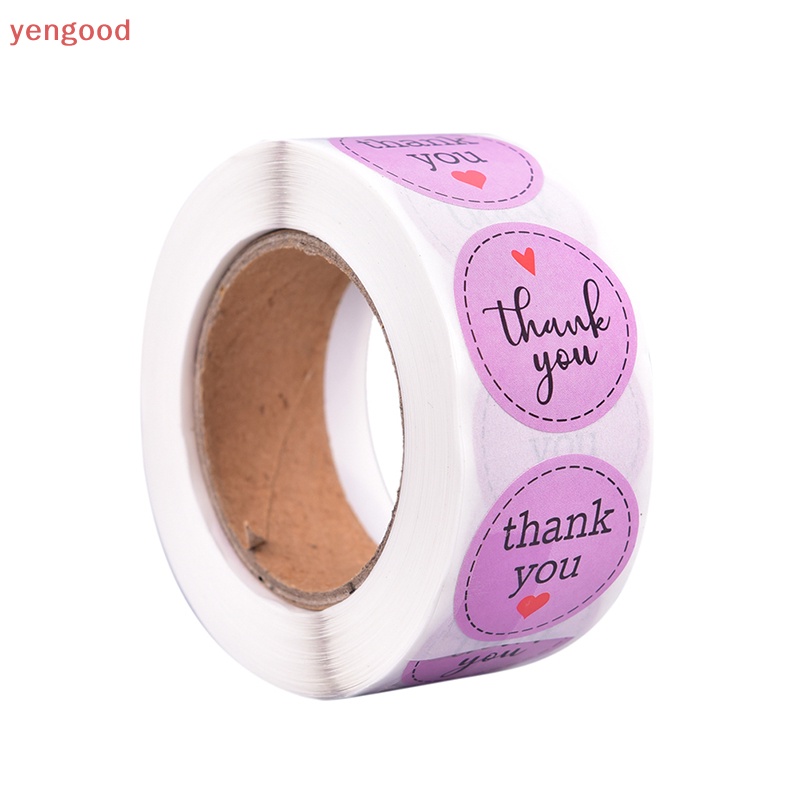 Set 500 Miếng Dán Tròn In Chữ Thank You Trang Trí Quà Tặng