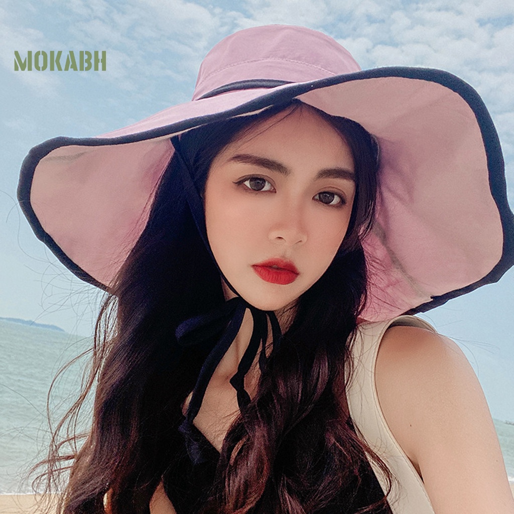 Mũ Chống Nắng Hai Mặt Mềm Mại Thoải Mái Thoáng Khí Cho Nữ