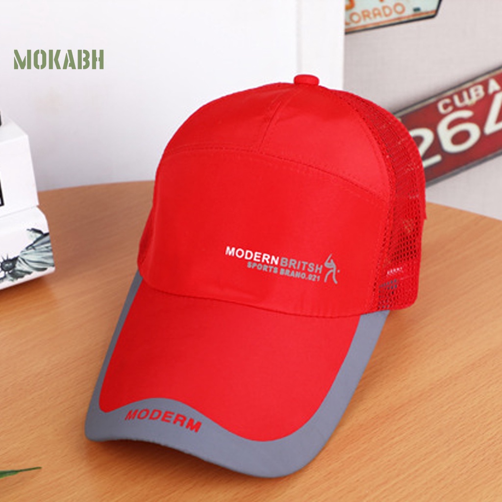 [Mok Abh] Mũ Lưỡi Trai Phối Lưới Thêu Họa Tiết Phong Cách Thể Thao Thời Trang Mùa Hè Cho Nữ