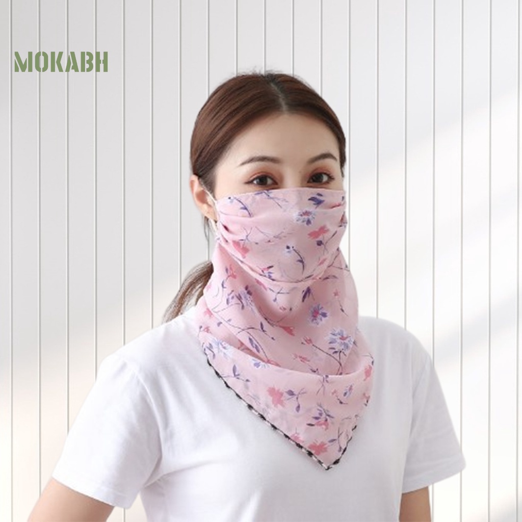Khăn Choàng Cổ Chống Tia UV Thoáng Khí Chống Bụi Họa Tiết Hoa Có Thể Điều Chỉnh