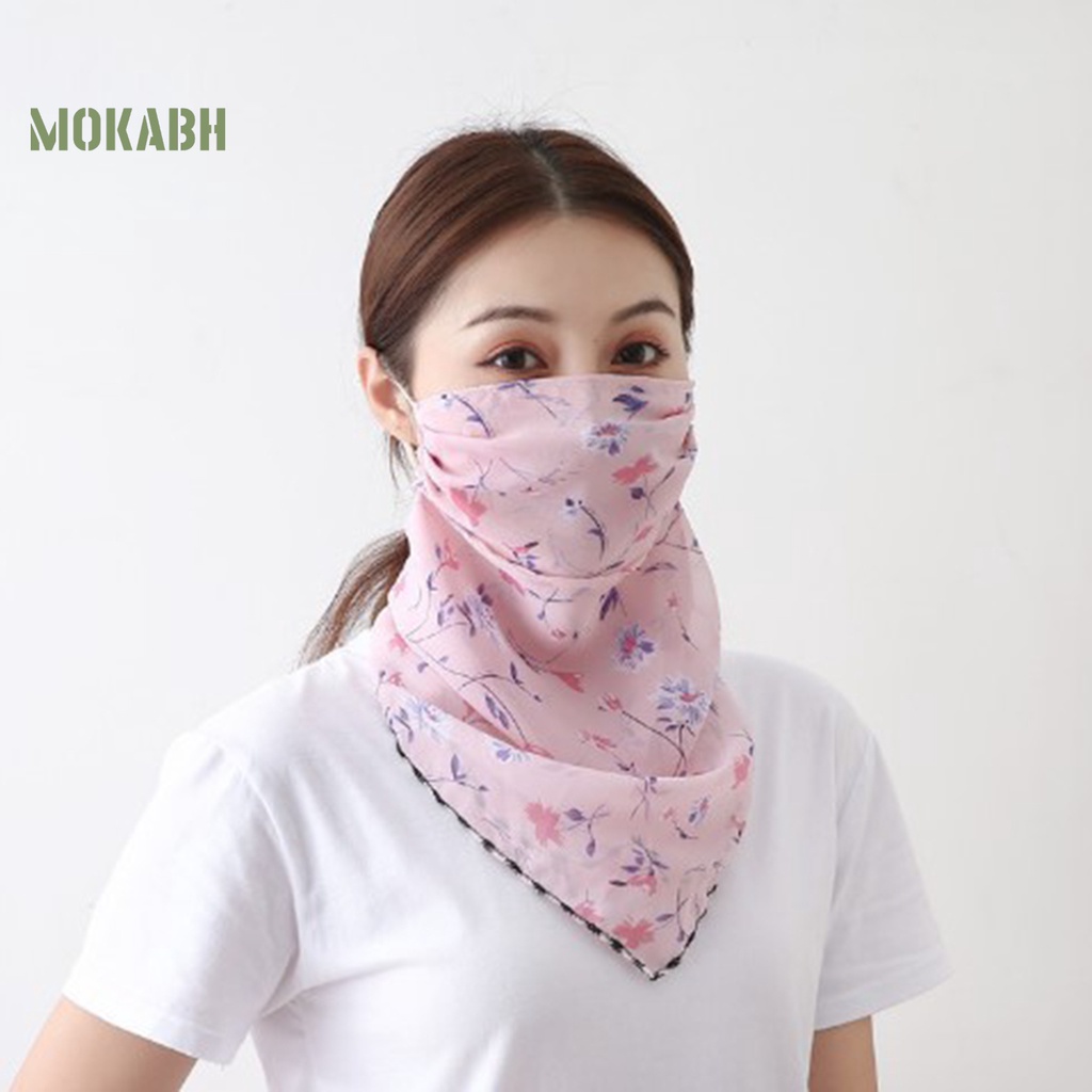 Khăn Choàng Cổ Chống Tia UV Thoáng Khí Chống Bụi Họa Tiết Hoa Có Thể Điều Chỉnh