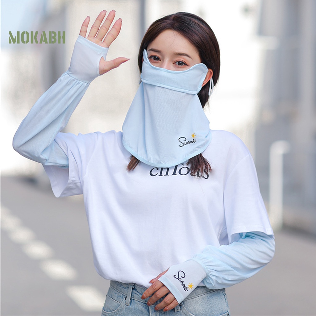 [Mok Abh] Khăn Choàng Cổ Chống Nắng Rộng Rãi Bằng Silicon Thoải Mái Mặc Ngoài Trời