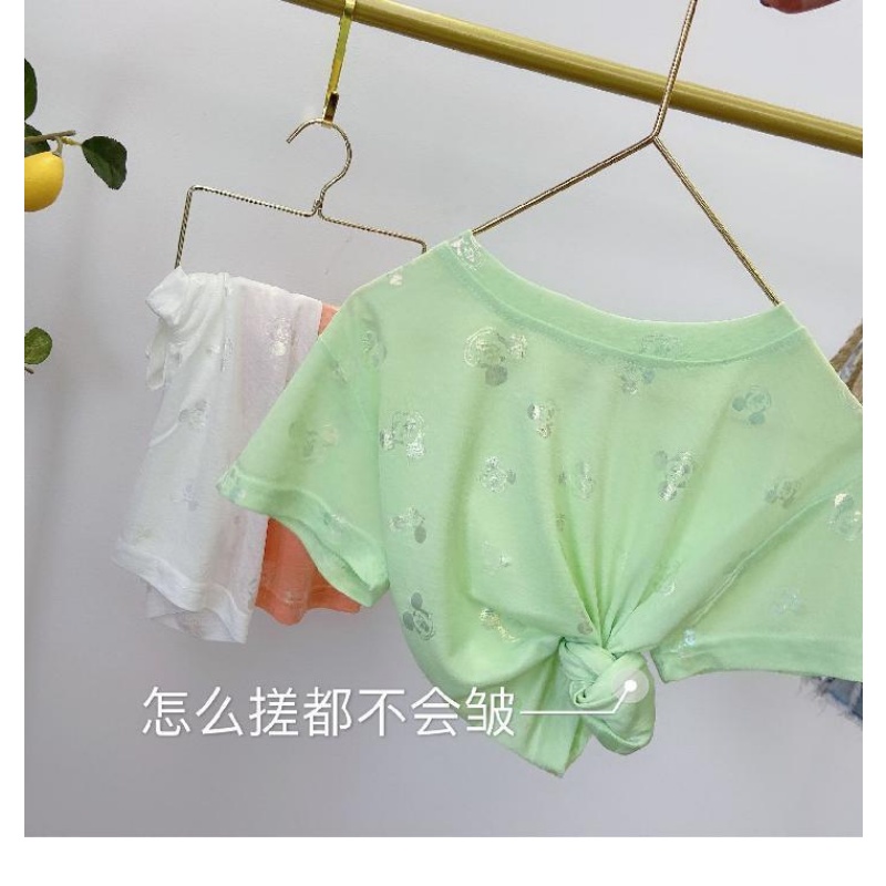Áo Thun Cotton Tay Ngắn Thời Trang Mùa Hè Mới 2023 Dành Cho Bé Gái