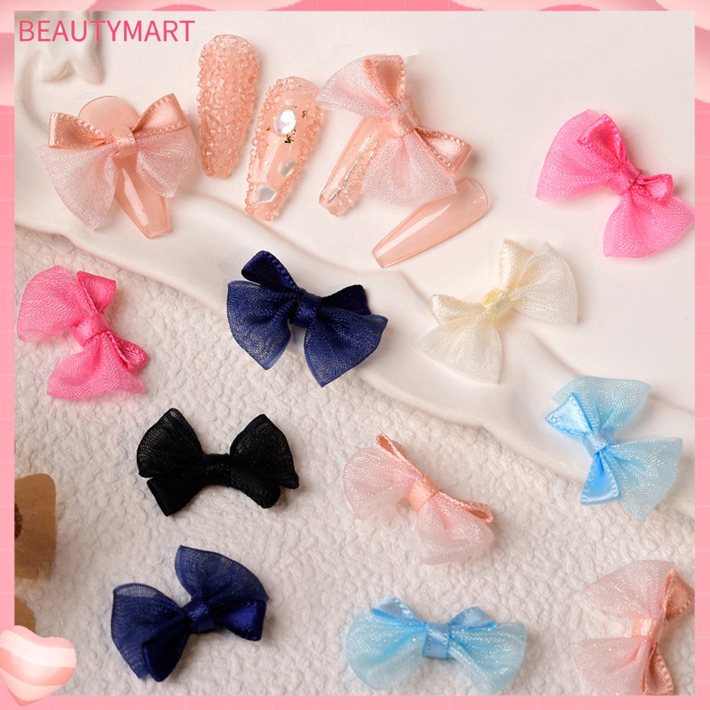 [beautymart] Set 2 Phụ Kiện Trang Trí Móng Tay Nghệ Thuật Tạo Hiệu Ứng Visual Effect Siêu Mềm Hình Nơ 3D Bằng Nhung Dành Cho Salon