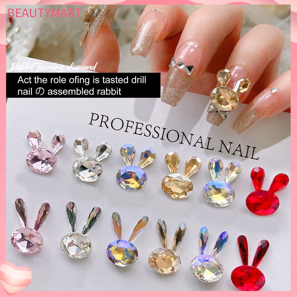 Set 6 Phụ Kiện Đính Trang Trí Móng Tay Lấp Lánh Chống Rơi DIY