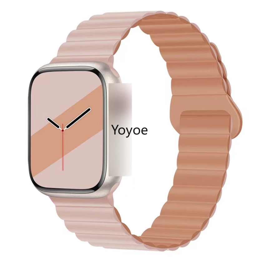 Dây Đeo Đồng Hồ Từ Tính Bằng Silicone 44mm 40mm 41mm 45mm 49mm Cho iWatch Series 8 7 6 SE 5 4 3 42mm 38mm