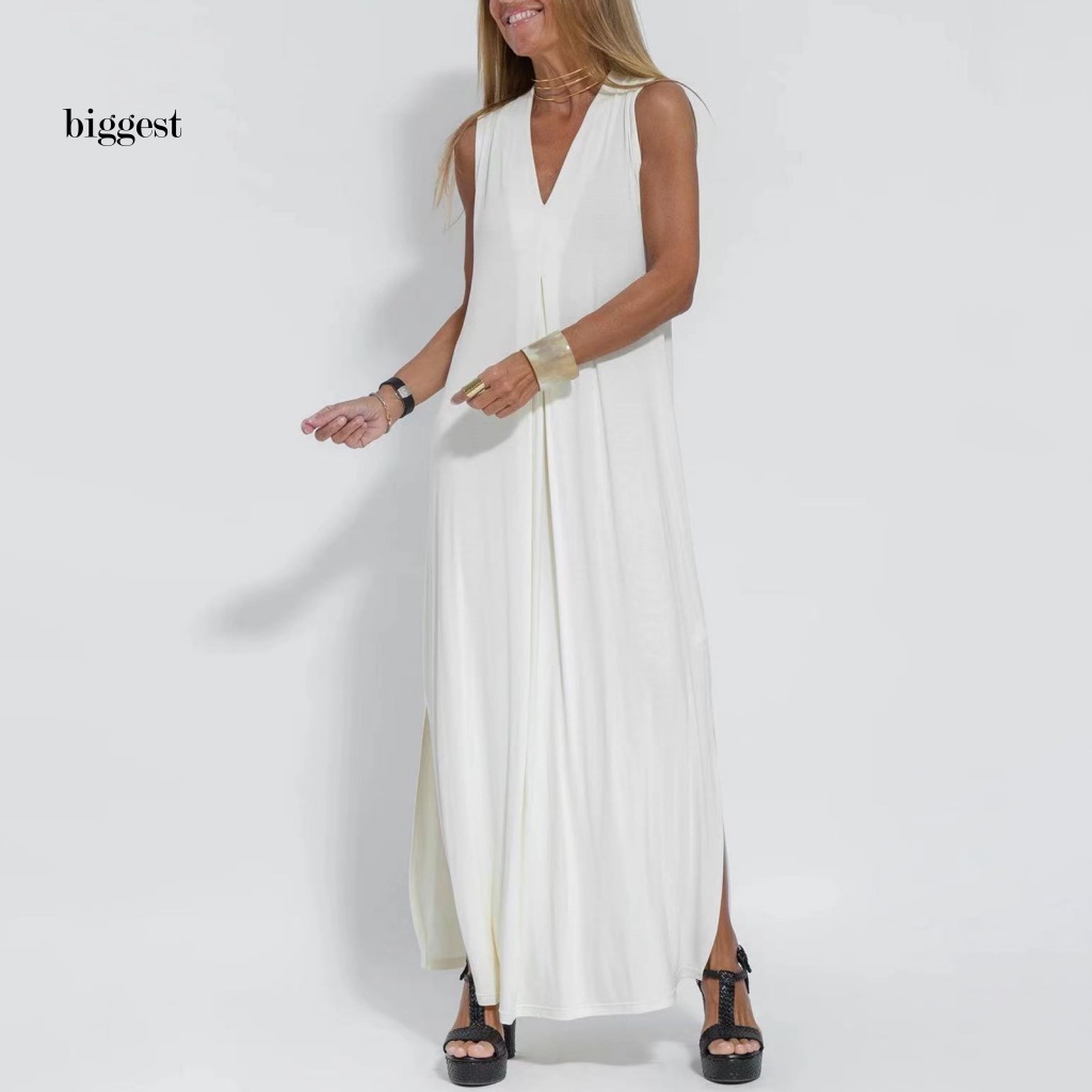 Đầm Sát Nách Cổ Chữ V Thời Trang Cho Nữ