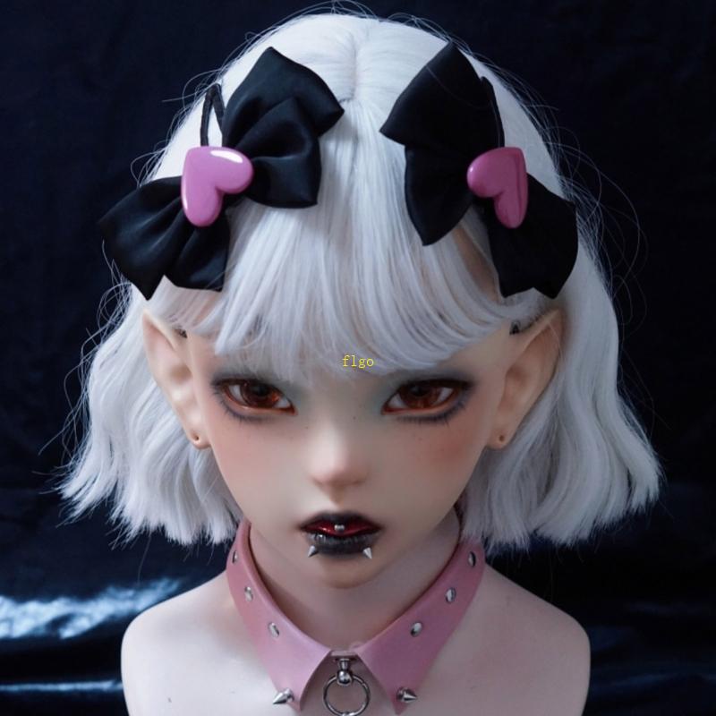 Kẹp Tóc Vải Hình Nơ Trái Tim Dễ Thương Phong Cách Harajuku Ngọt Ngào Cho Nữ Y2k