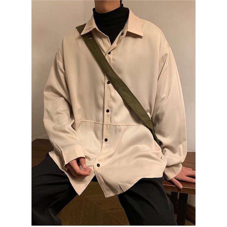 Áo Sơ Mi Dài Tay Dáng Rộng Thiết Kế Mới Cao Cấp Thời Trang Mùa Xuân Theo Phong Cách Nhật Bản Cho Nam