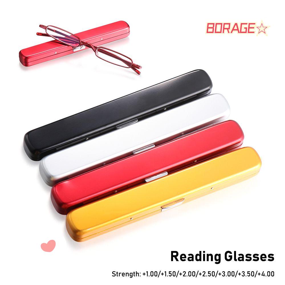 Kính Đọc Sách Mini + 1.0~4.0 Gọng Kim Loại Mỏng Nhẹ