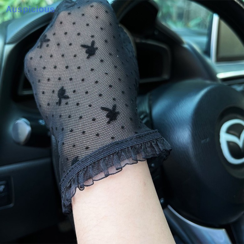 Găng Tay Lái Xe Ngắn Mỏng Co Giãn Chống Tia UV Màu Vàng Đen Quyến Rũ Dành Cho Nữ