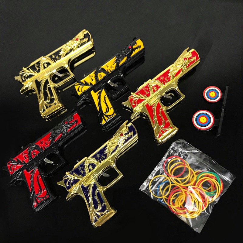 Đồ chơi bắn dây chun nịt loại to 12cm móc chìa khoá dạng đồ chơi cho trẻ em tặng kèm bia và dây chun