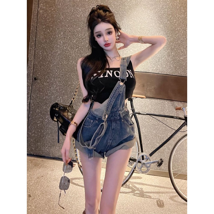 Cô Gái Nóng Bỏng Sexy. Bộ Trang Phục Gồm Áo Và Quần Denim Phong Cách Retro Mới Bộ Áo Liền Quần Denim Thời Trang Dành Cho Nữ Bộ Đồ Thiết Kế Dễ Thương Dành Cho Nữ