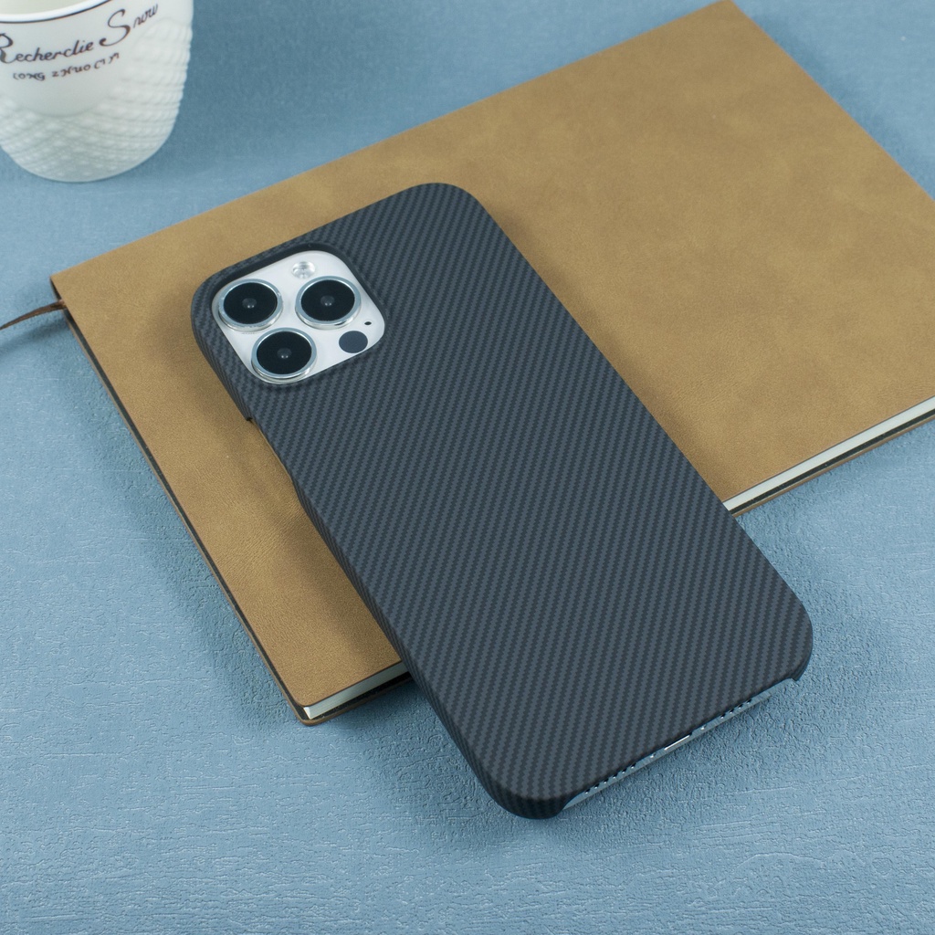 Phù Hợp Ốp Điện Thoại Sợi carbon Siêu Mỏng Cho iPhone 13 / 12 / 11 / 14promax 11pro 7plus 13pro xs / xr / xsmax 12pro 6G7plus Đen