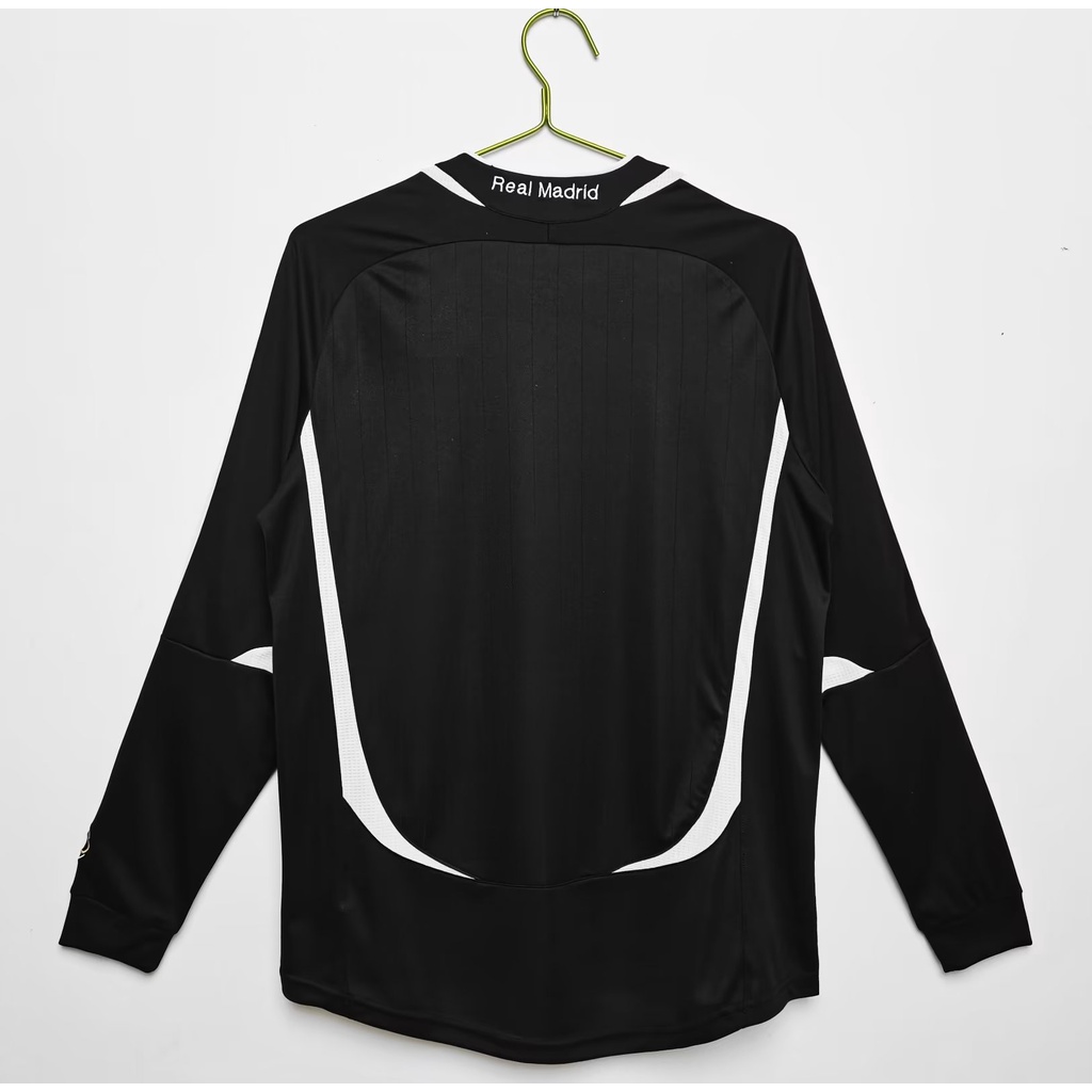 Áo Thun Bóng Đá Tay Dài Màu Đen In Chữ Real Madrid 06 AAA + Phong Cách Vintage