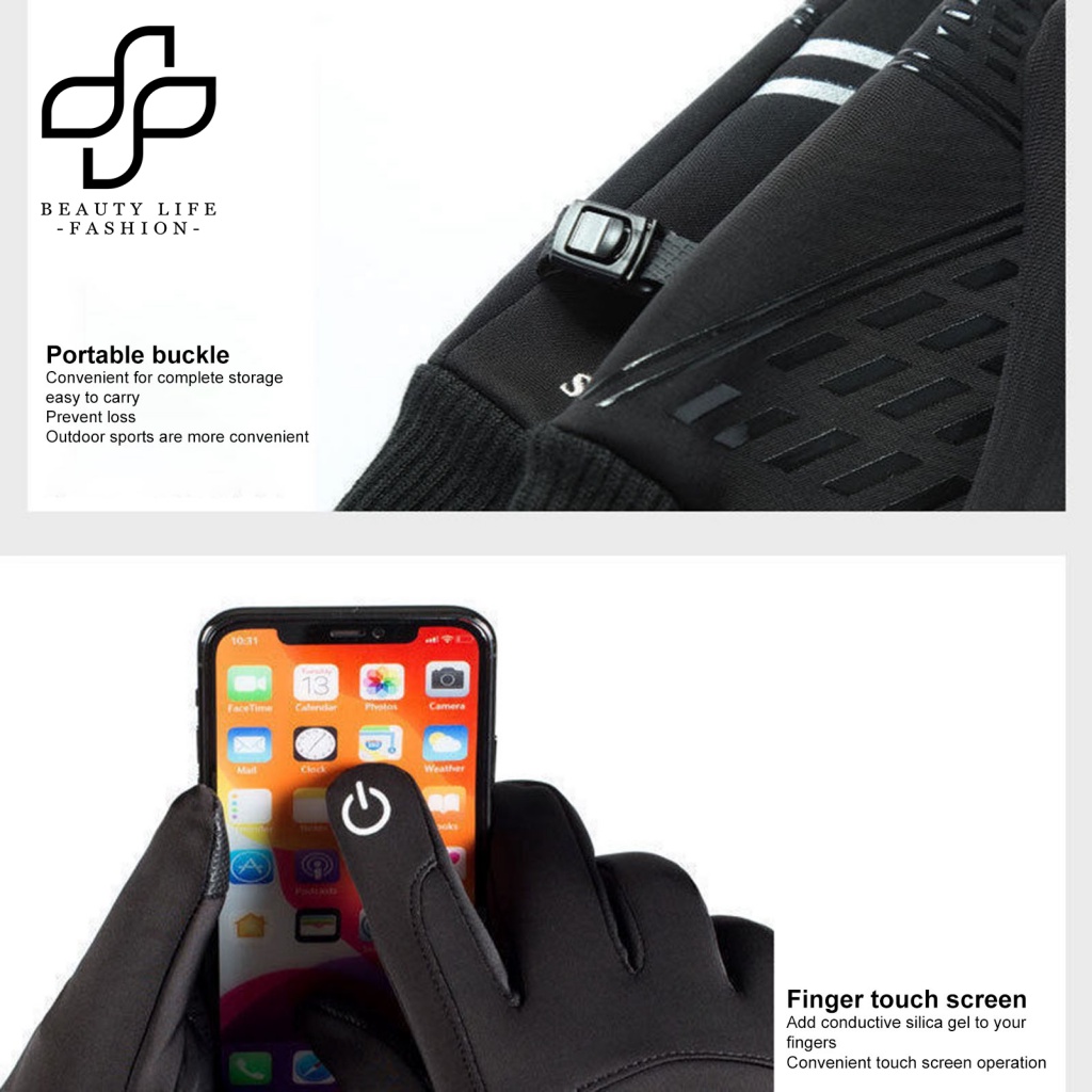 1 Đôi Găng Tay Trượt Tuyết Giữ Ấm Chống Trượt Chống Thấm Nước Chống Mồ Hôi Dùng Được Màn Hình Cảm Ứng